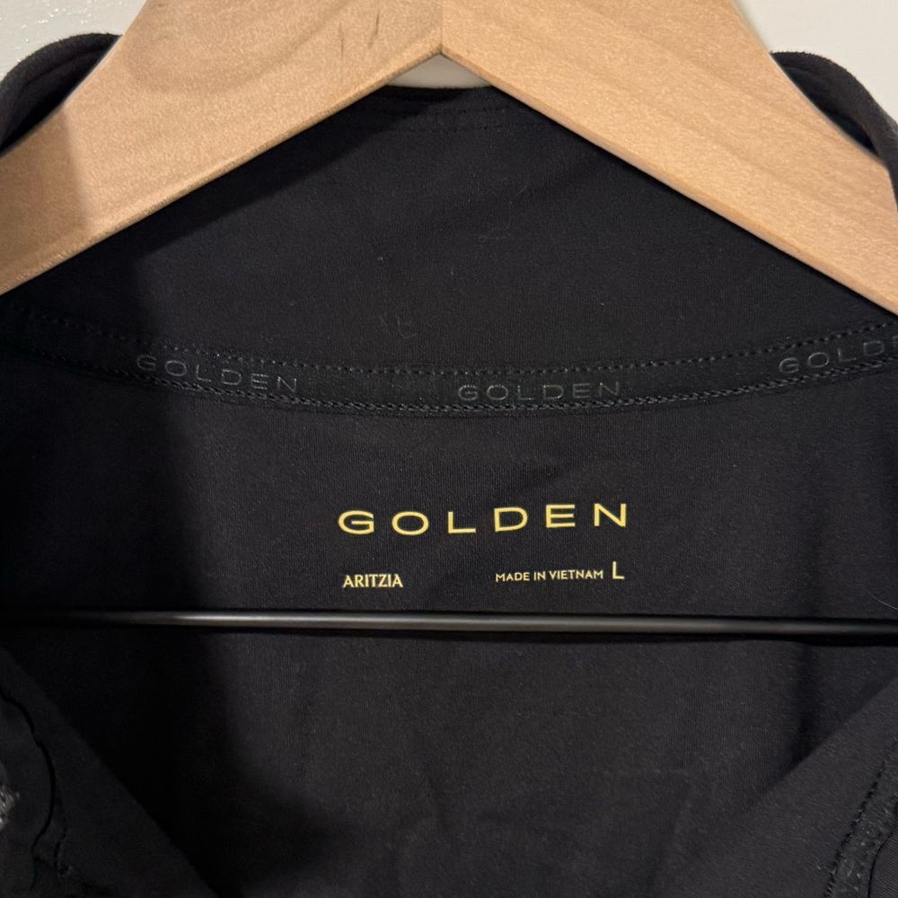 ๐ค Aritzia TNA Golden Butter Limit Black Women's Zip Up Jacket L ๐ค - Picture 5 of 7